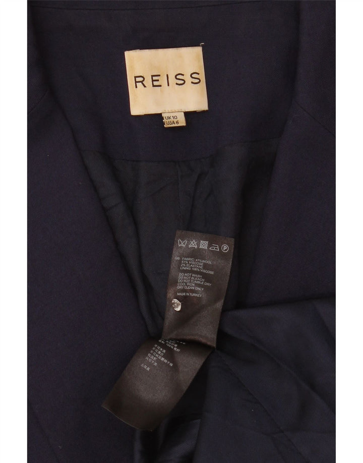 Reiss Chaqueta tipo blazer con 1 botón para mujer UK 10 Small Viscosa azul marino