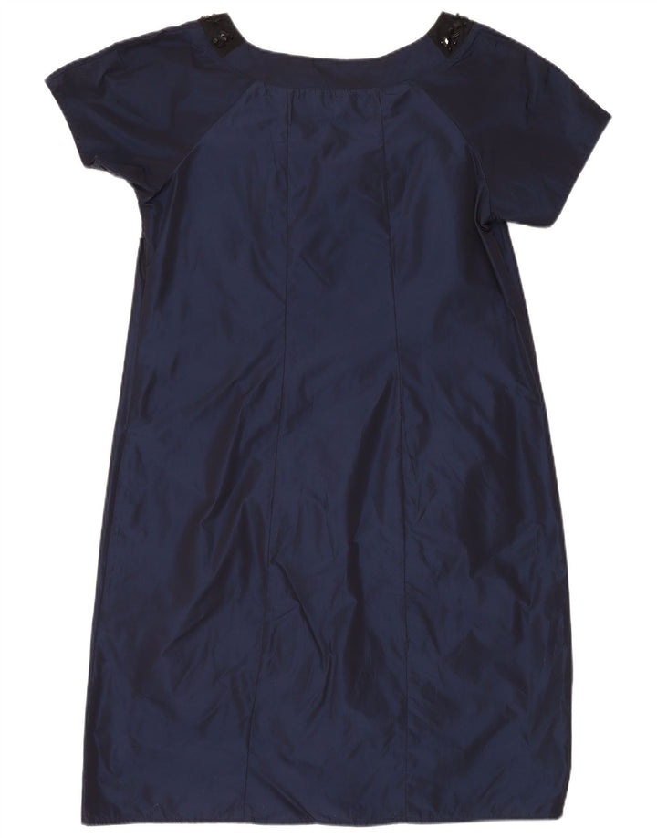 FIORELLA RUBINO Vestido recto para mujer UK 40 Grande Poliéster azul marino