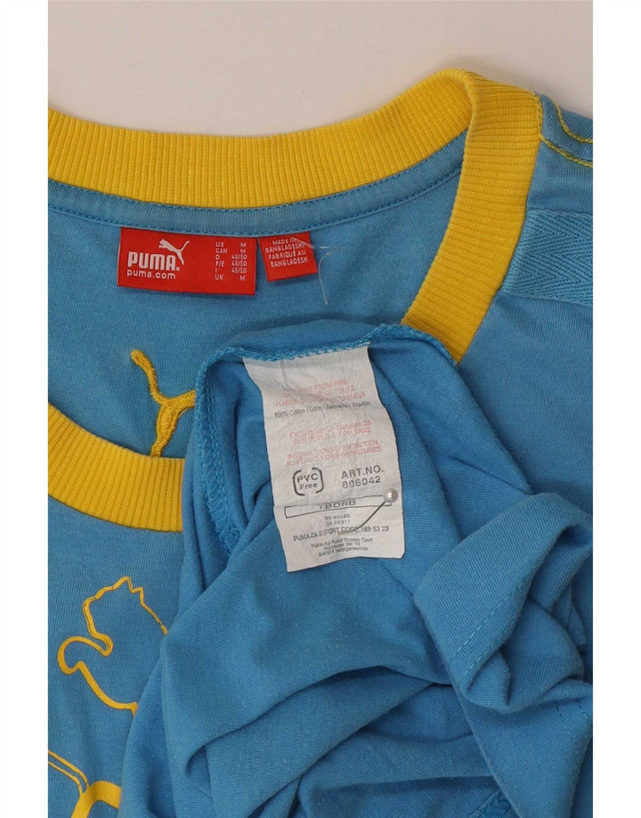 Puma Camiseta Sin Mangas Con Estampado De Algodón En Color Azul Medio Para Hombre