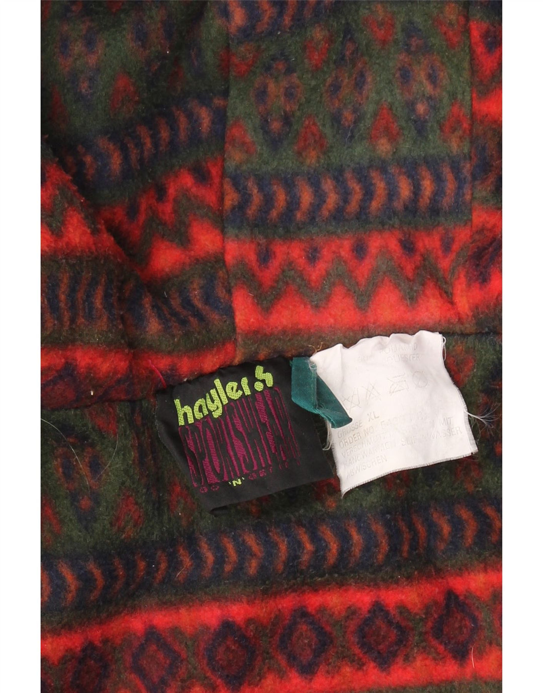 VINTAGE Abrigo cortavientos con capucha gráfico para hombre Reino Unido 42 XL Poliamida verde