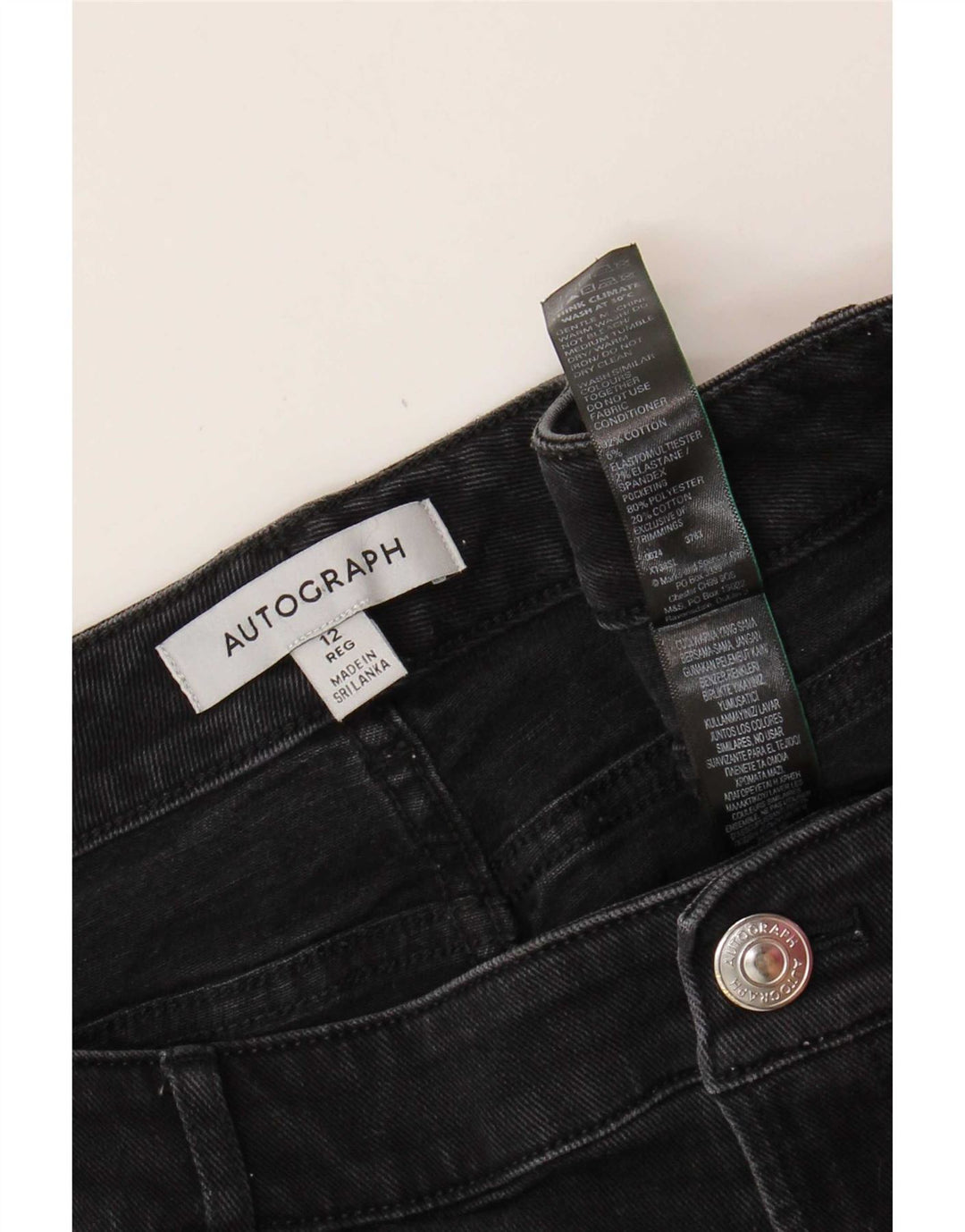 Marks & Spencer Vaqueros cónicos autograph para mujer Reino Unido 12 Mediano W32 L29 Gris