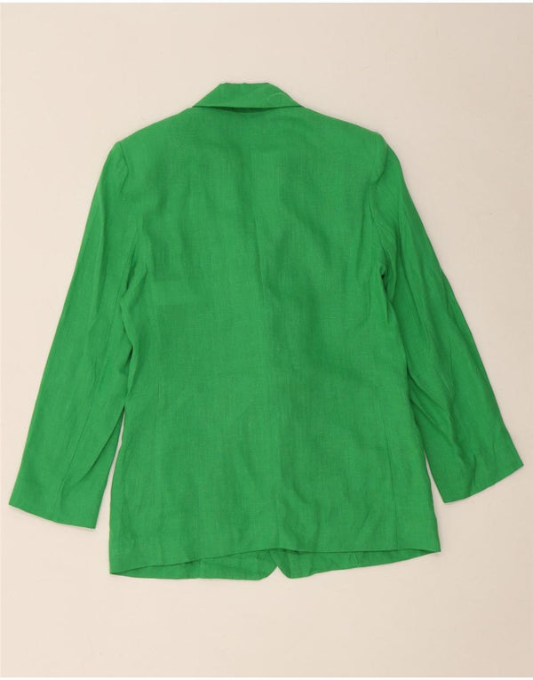 Marella Chaqueta tipo blazer EMME de 1 botón para mujer UK 8 Small Green Linen