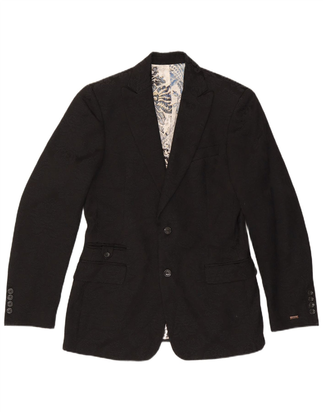 Just Cavalli Chaqueta tipo blazer de 2 botones para hombre UK 38 Medium Black
