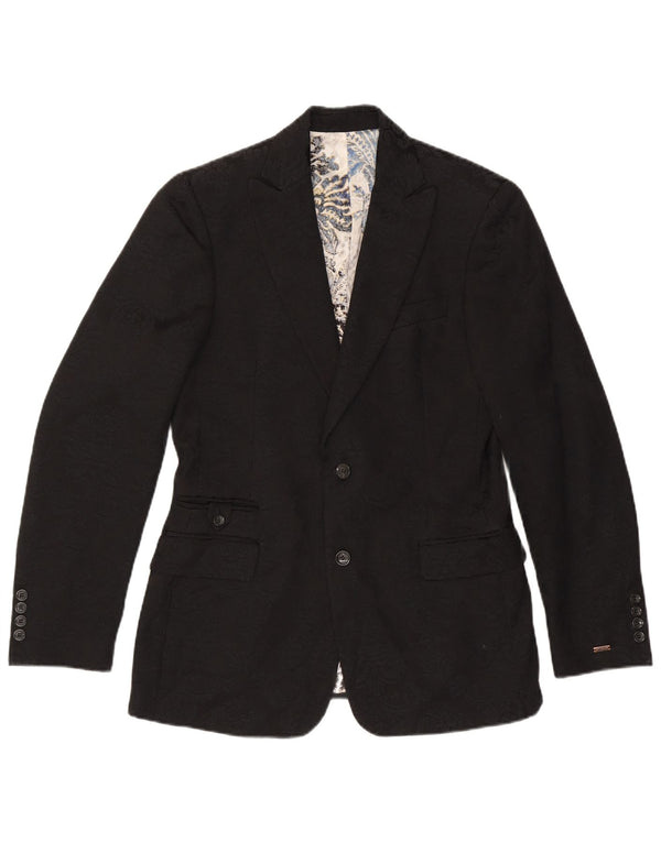 Just Cavalli Chaqueta tipo blazer de 2 botones para hombre UK 38 Medium Black