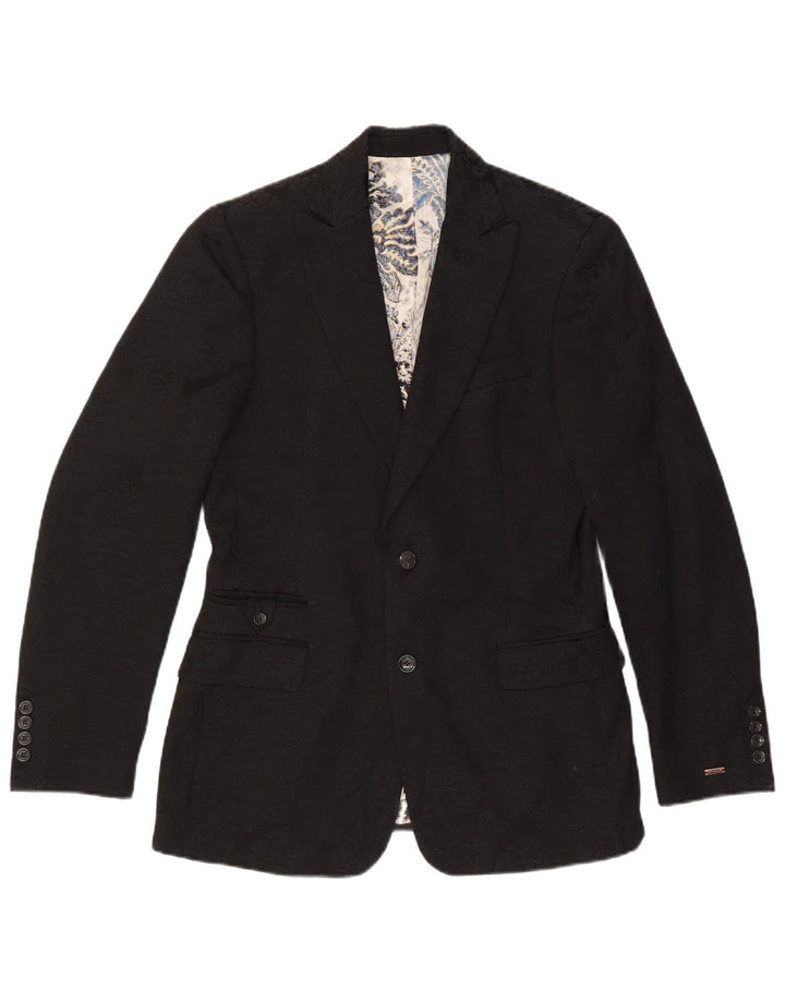 Just Cavalli Chaqueta tipo blazer de 2 botones para hombre UK 38 Medium Black