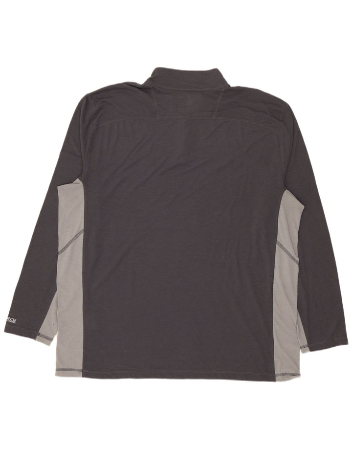 Carhartt Hombre Sudadera Con Cremallera Y Cuello Chándal Top XL Gris Colorblock