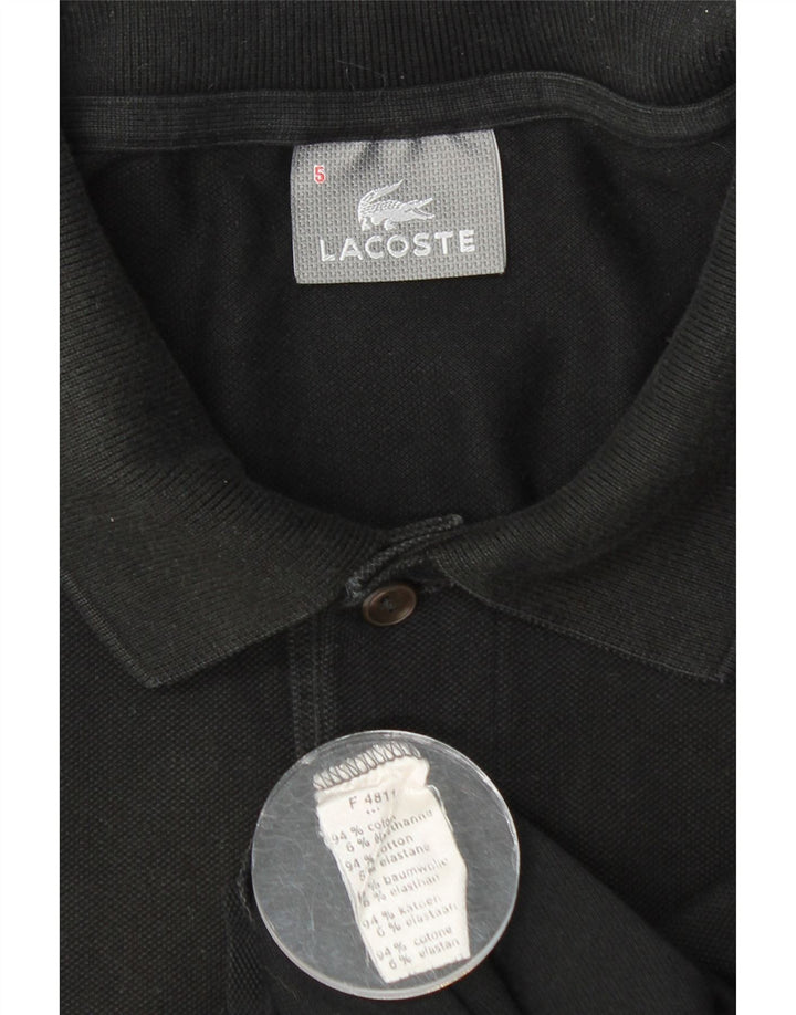 LACOSTE Polo para hombre talla 5 grande algodón negro