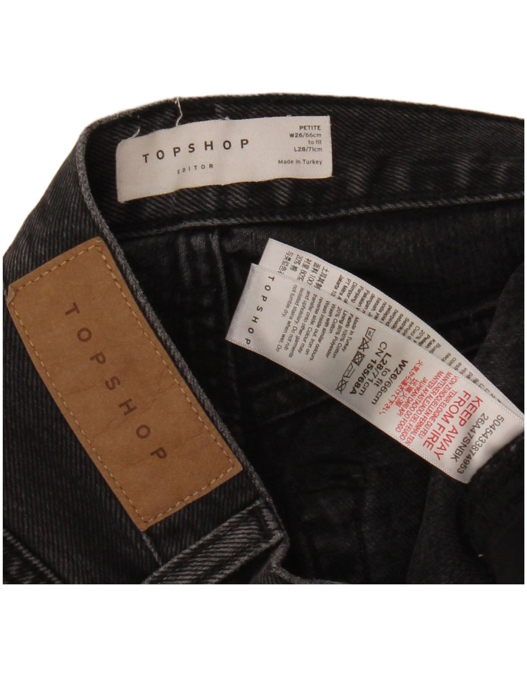 Topshop Vaqueros Cortos Petite para Mujer W26 L23 Algodón Negro