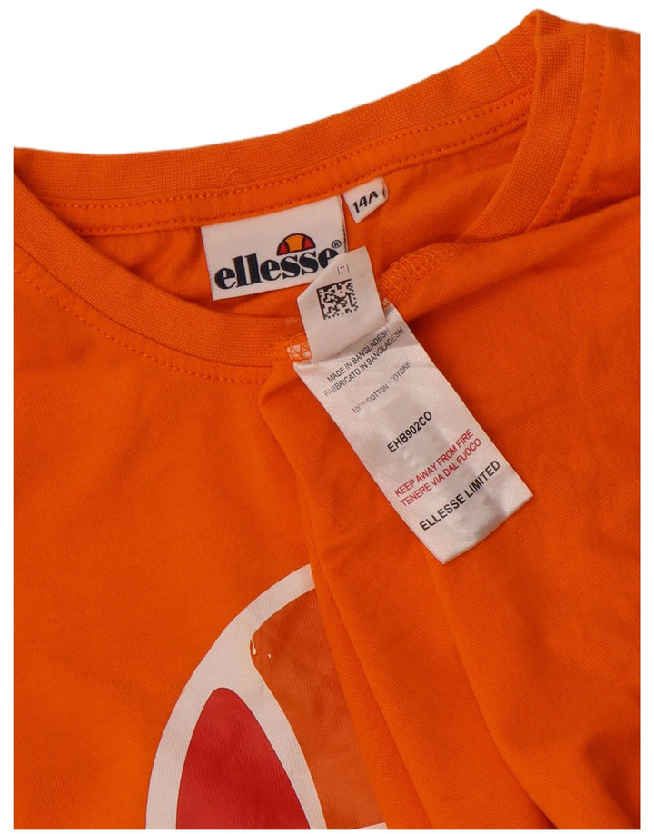 Ellesse Boys Graphic Top Manga Larga 13-14 Años Naranja Algodón