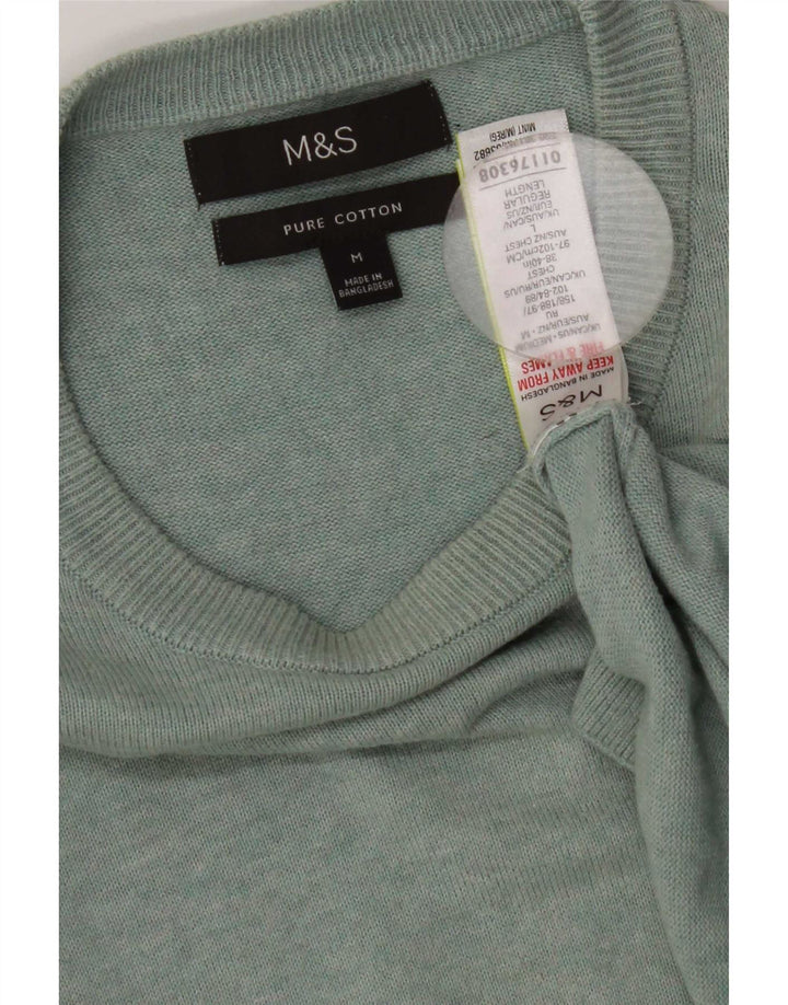 Marks & Spencer Jersey con cuello barco para hombre de algodón verde medio