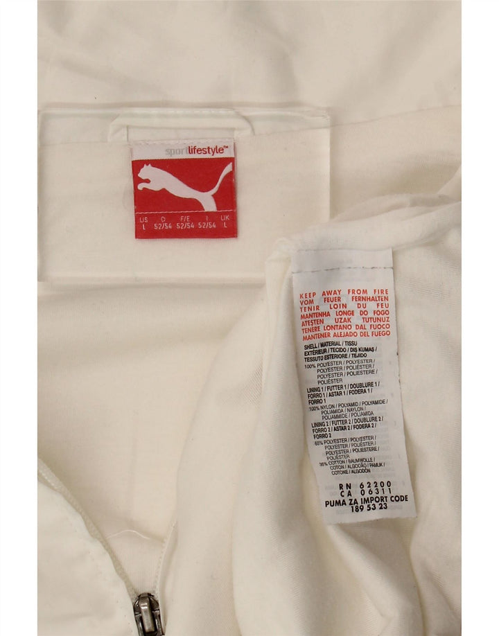 Puma Mujer Graphic Chándal Top Chaqueta Grande Blanco Colorblock Poliéster