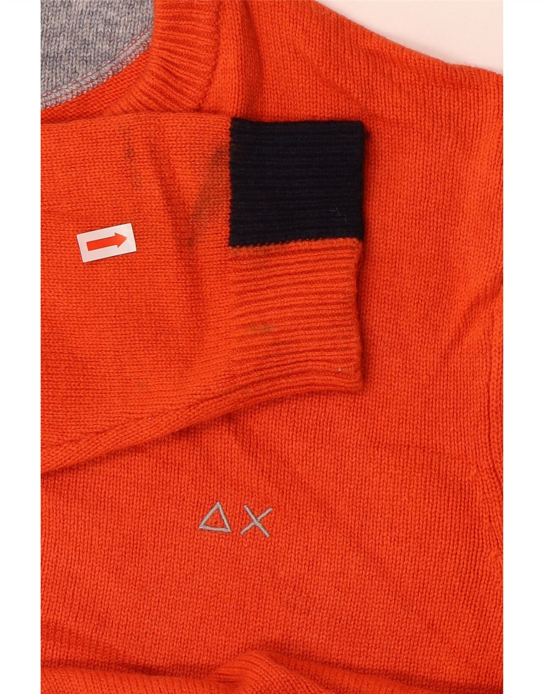 Sun68 Suéter de cuello redondo para mujer UK 46 Large Lana naranja