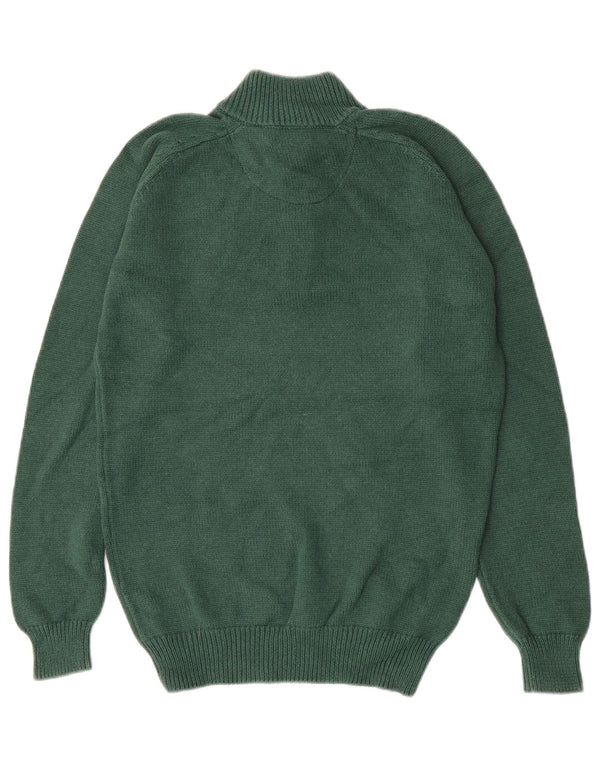 Massimo Dutti Hombre Jersey Con Cuello Botonado Large Algodón Verde