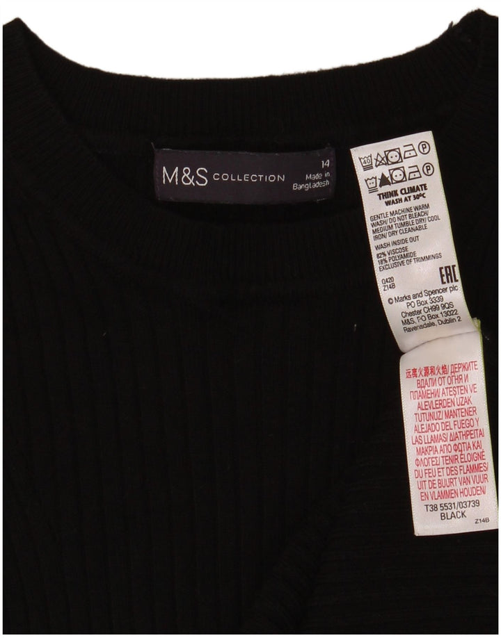 Marks & Spencer Jersey con cuello barco para mujer, talla 44, talla M, color negro