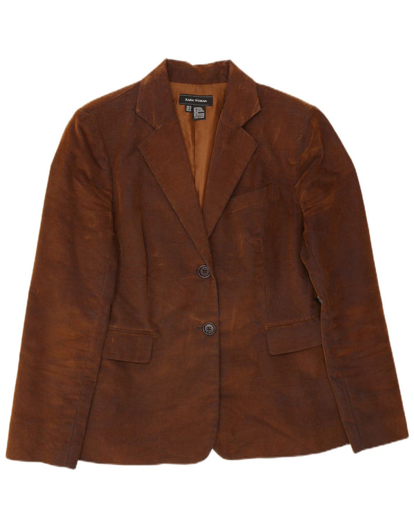 Zara Mujer Blazer De Pana De 2 Botones EU 44 XL Algodón Marrón