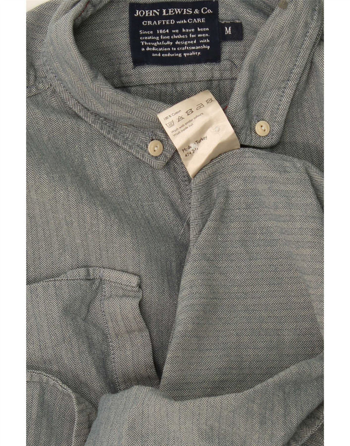 Camisa de hombre John Lewis de algodón en espiga gris medio