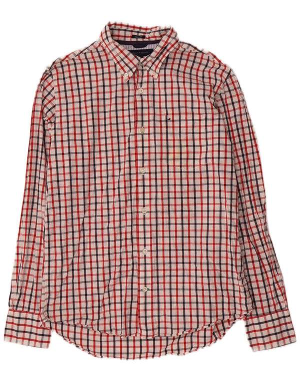 Camisa Tommy Hilfiger Slim Fit de algodón a cuadros multicolor mediano para hombre