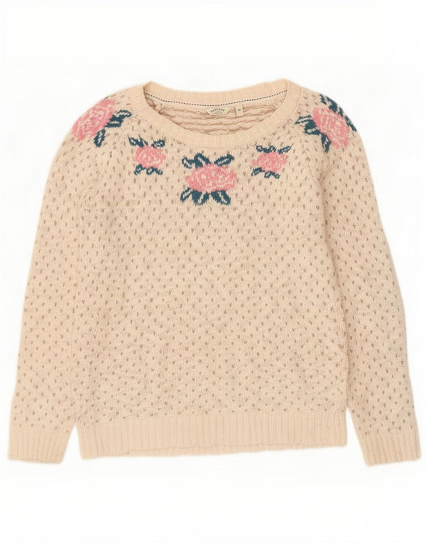 Suéter tipo jersey con cuello barco para mujer de Fat Face UK 10 Small Off White Floral