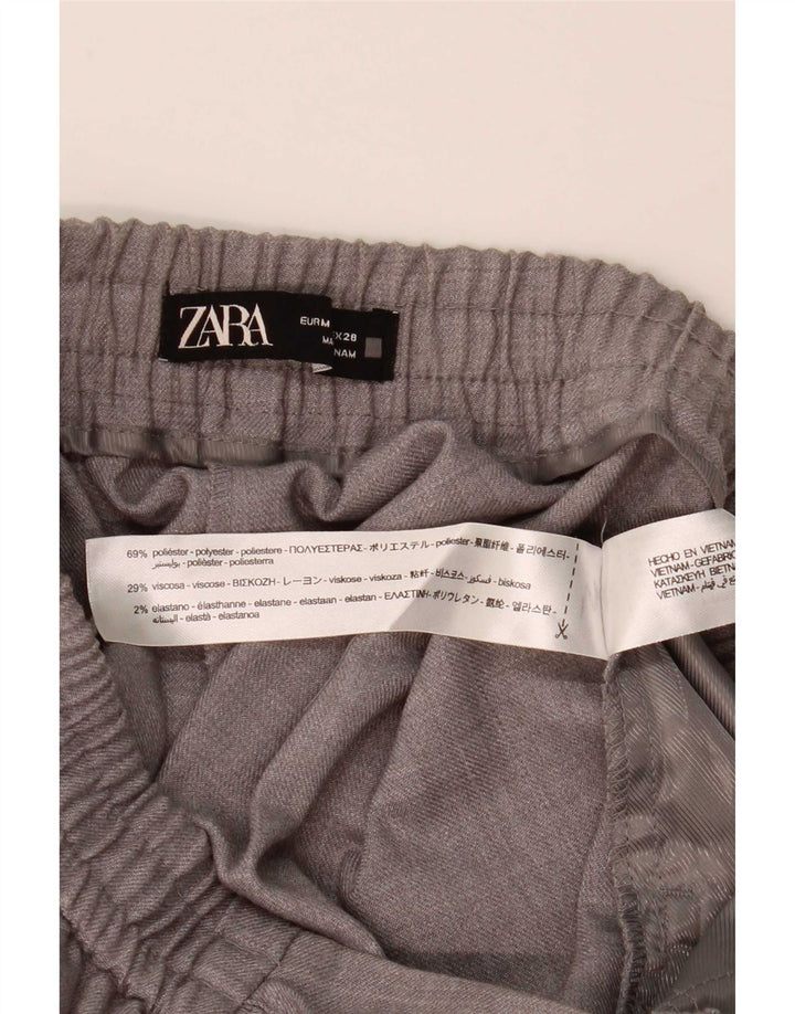 Zara Mujer Pantalón Chino Tapered Mediano W28 L26 Poliéster Gris