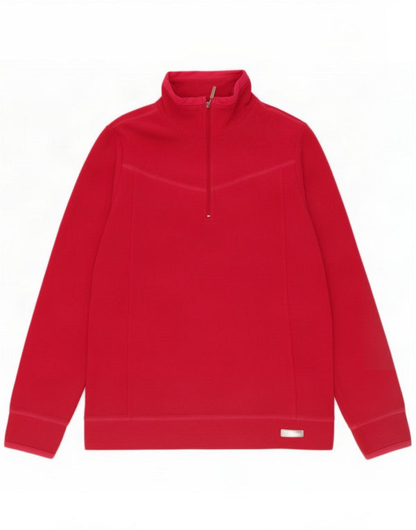 Champion Jersey polar con cuello y cremallera para mujer UK 44 Poliéster burdeos medio