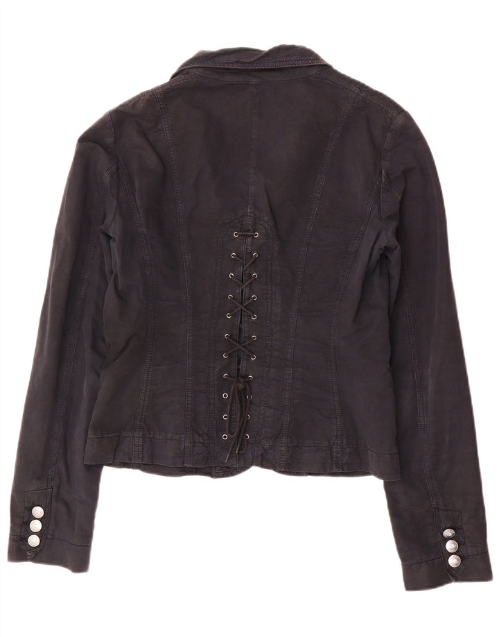 Liu Jo Chaqueta Blazer De 1 Botón Para Mujer IT 46 Grande Algodón Azul Marino