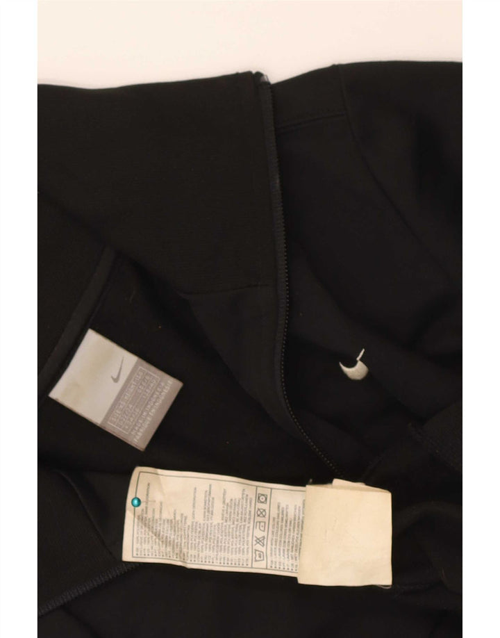 Nike Mujer Crop Chándal Top Chaqueta UK 4/6 XS Negro Poliéster