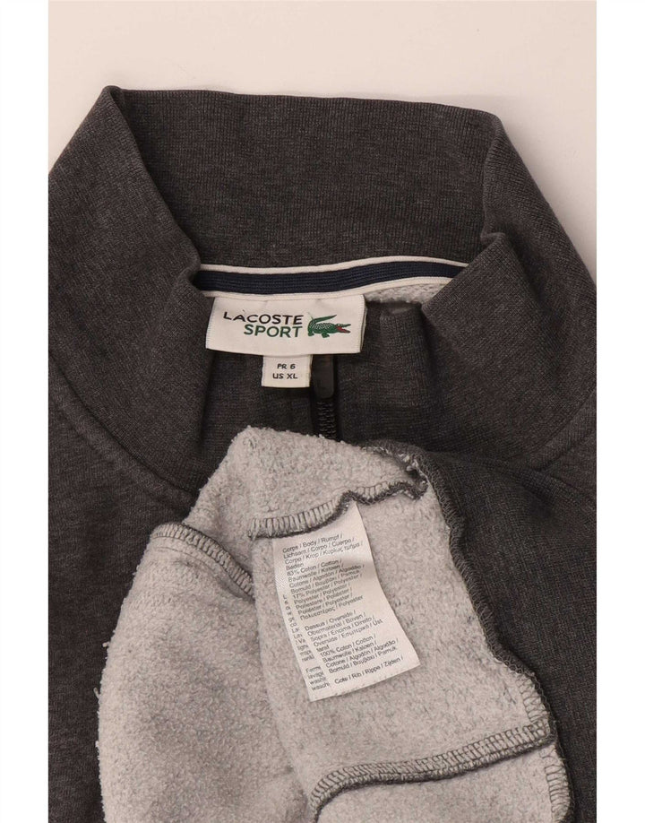 Lacoste Chaqueta de chándal para hombre talla 6 XL Algodón gris