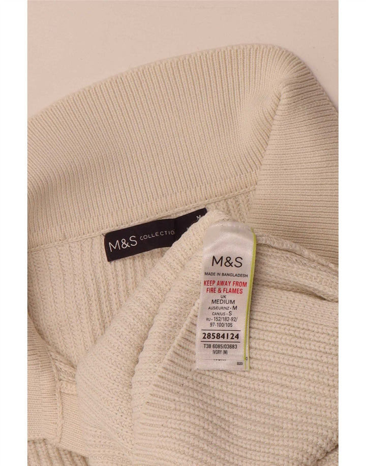Marks & Spencer Mujer Extragrande UK 14 Mediano Algodón Blanco Roto