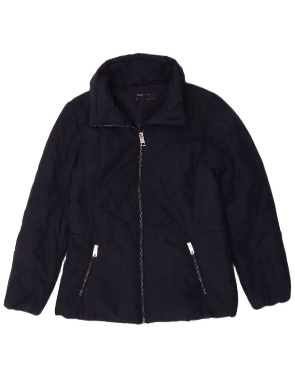 Marks & Spencer Chaqueta acolchada para mujer UK 10 Small Poliéster azul marino