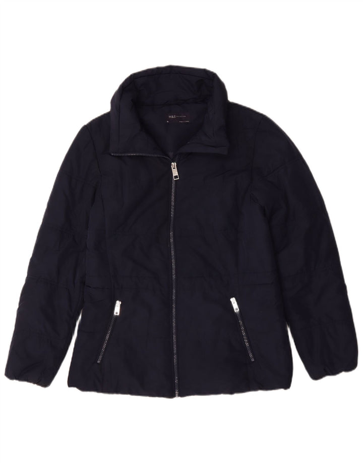 Marks & Spencer Chaqueta acolchada para mujer UK 10 Small Poliéster azul marino