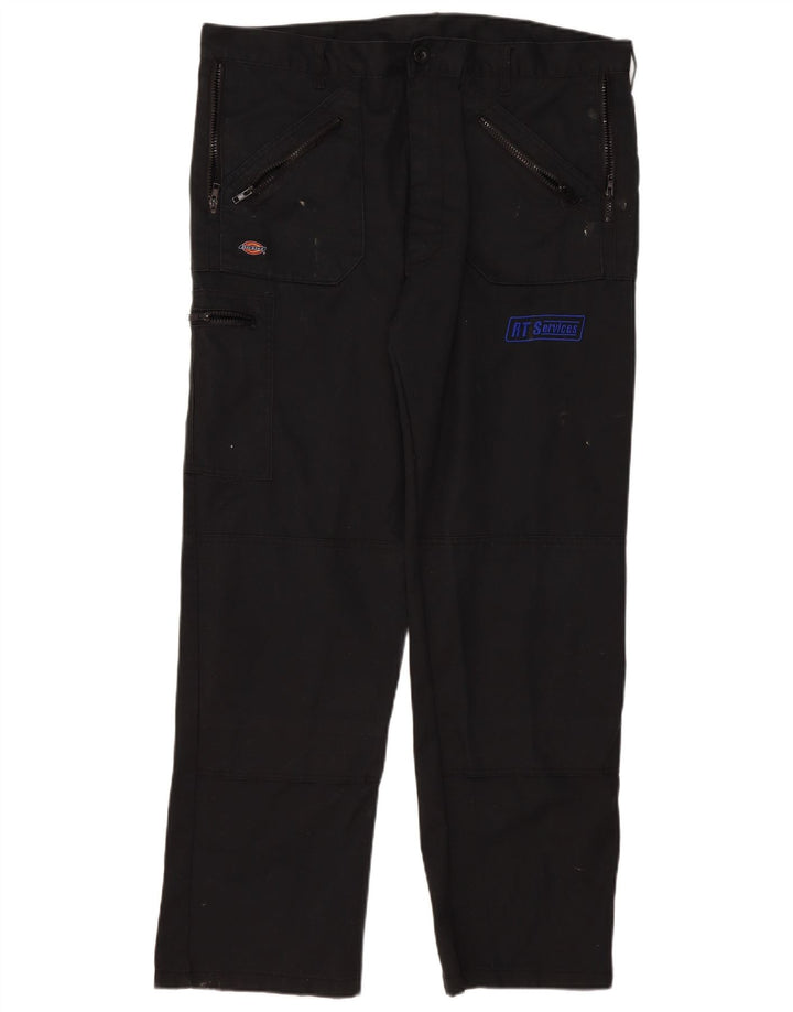 Dickies Pantalones cargo rectos para hombre W38 L31 Poliéster negro