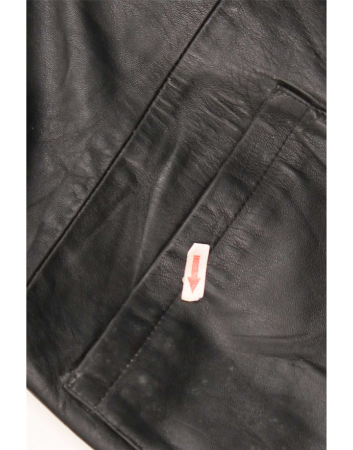 Chaqueta de cuero vintage para hombre IT 52 XL Negro