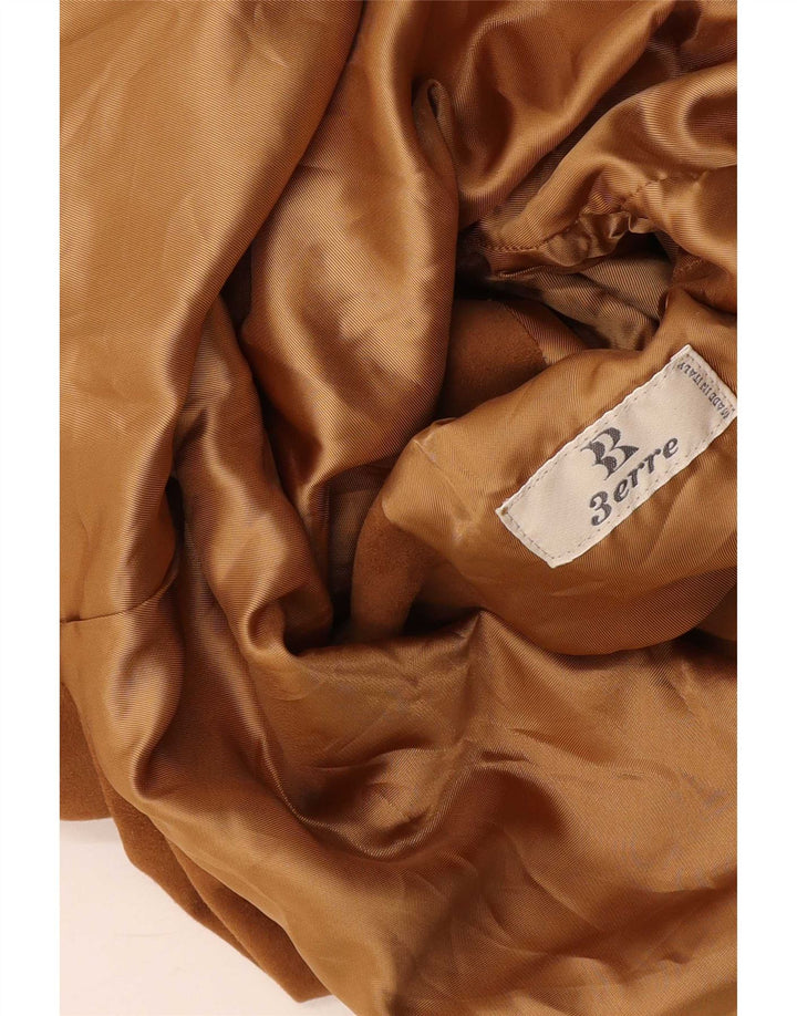 Vintage mujer ante chaqueta Reino Unido 16 grande beige