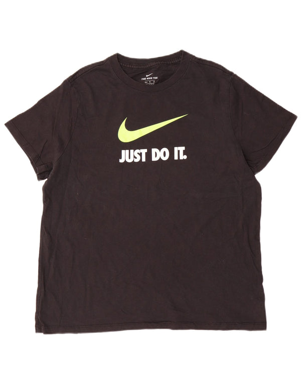 NIKE Camiseta gráfica para mujer UK 40 XL Algodón negro