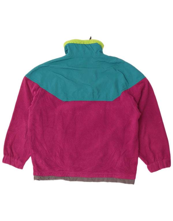 Great Escapes Mens Loose Fit Fleece Jumper Medium Maroon Colourblock