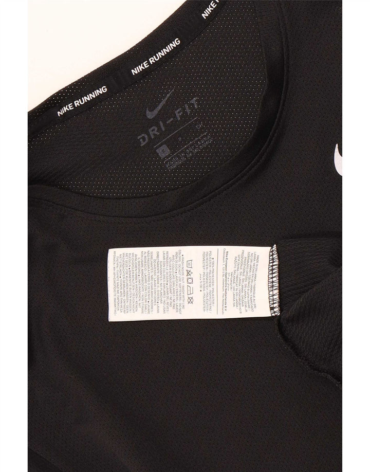 Nike Mujer Dri Fit Camiseta Top UK 10 Small Negro Poliéster
