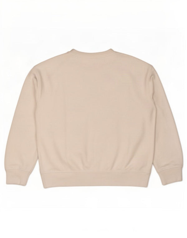 Levi's Sudadera de gran tamaño con estampado gráfico para mujer UK 10 Small White Cotton