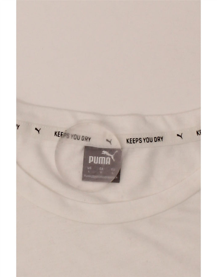 PUMA Womens Graphic T-Shirt Top UK 16 Large White Polyester