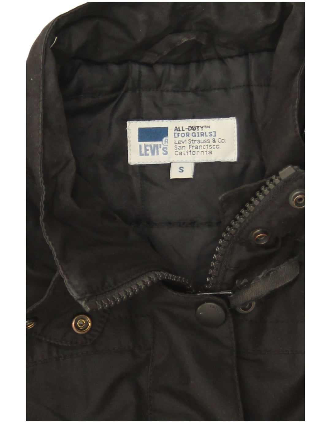 Levi's Chaqueta cortavientos extragrande para mujer UK 10 Small Poliéster negro