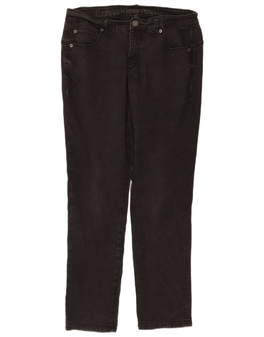 CALVIN KLEIN Vaqueros pitillo con curvas para mujer W34 L30 Gris