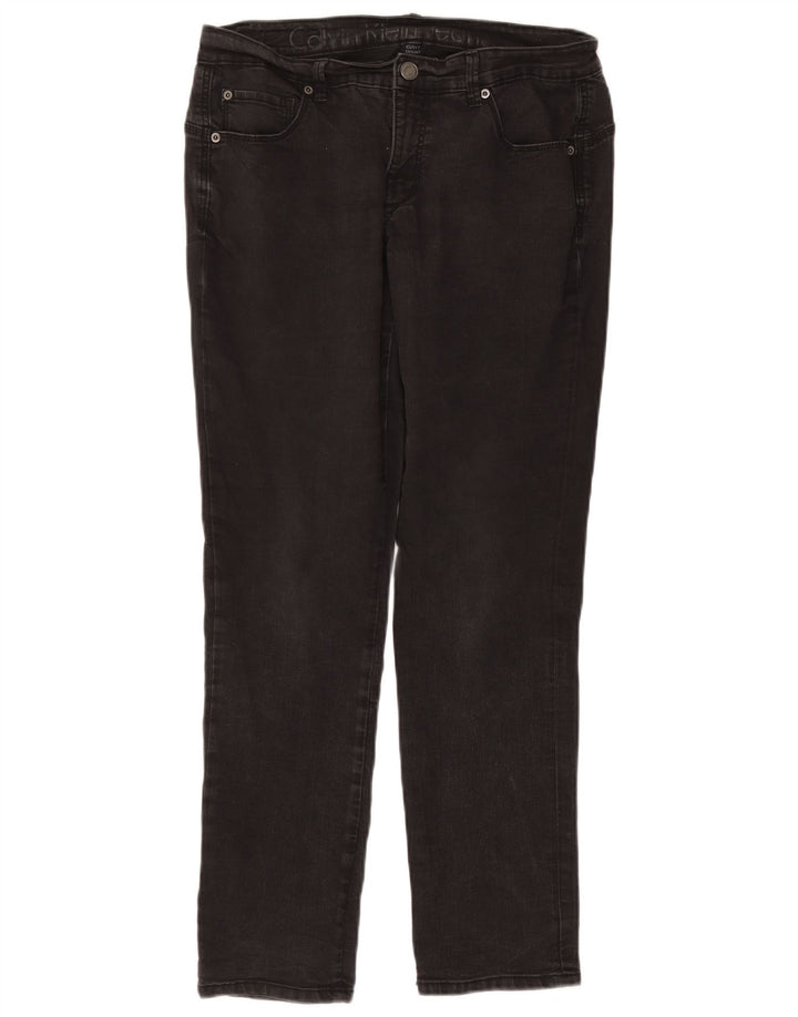 CALVIN KLEIN Vaqueros pitillo con curvas para mujer W34 L30 Gris