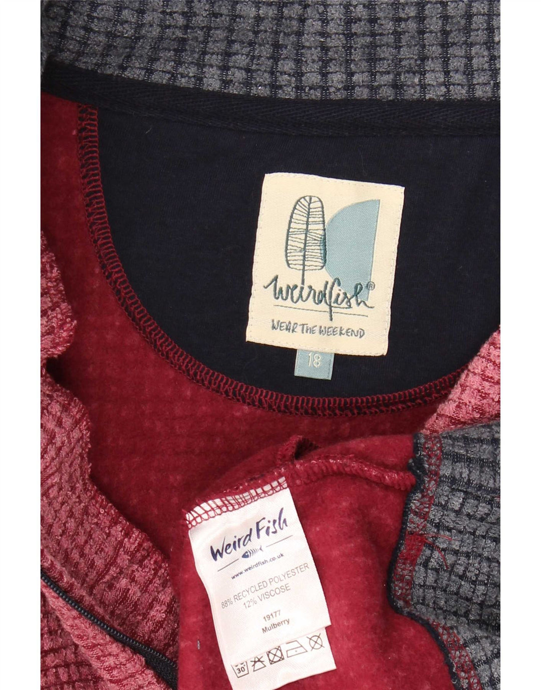 Weird Fish Chaqueta polar para mujer ES 40 XL Poliéster color block rojo