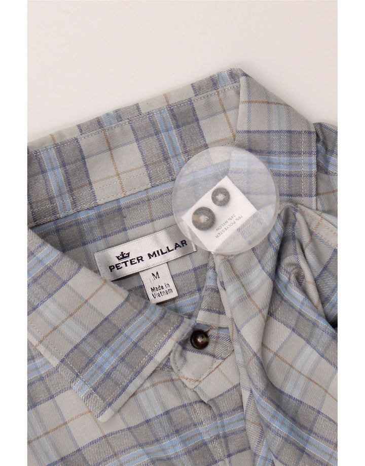 Peter Millar Camisa de franela para hombre Poliéster a cuadros gris medio