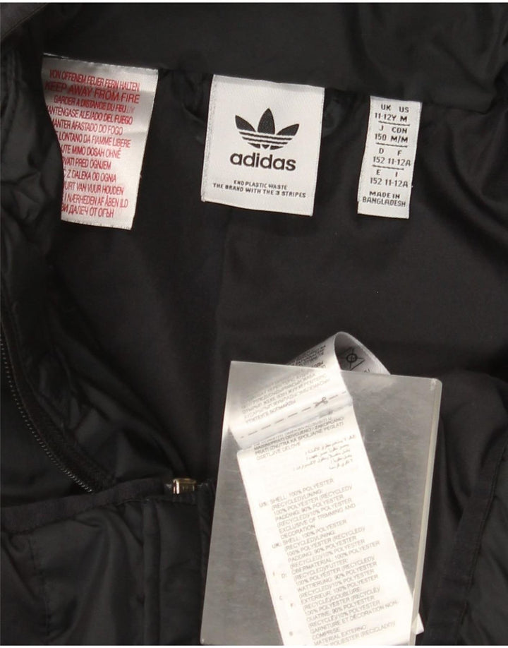 Adidas Chaqueta acolchada con capucha para niño 11-12 años Negro Poliéster