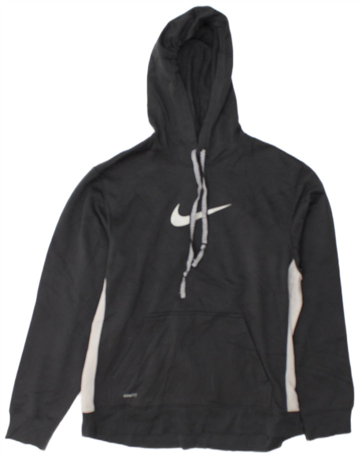 Nike Hombre Sudadera Con Capucha Gráfica Gris Medio Poliéster Color Block