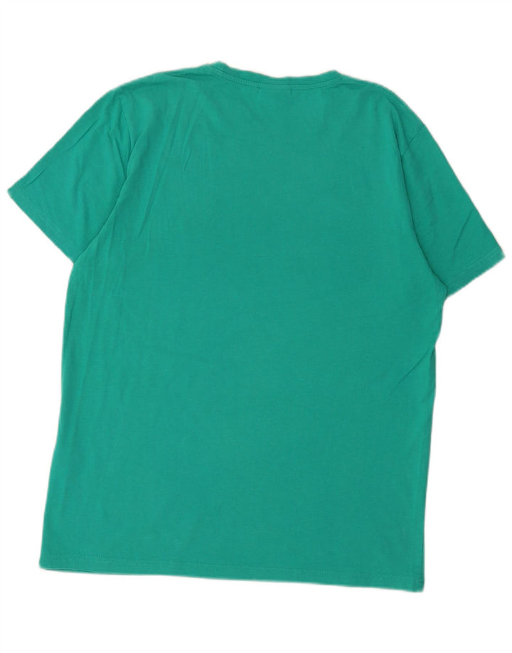 ELLESSE Mens Heritage Graphic Camiseta Top Algodón Turquesa Medio