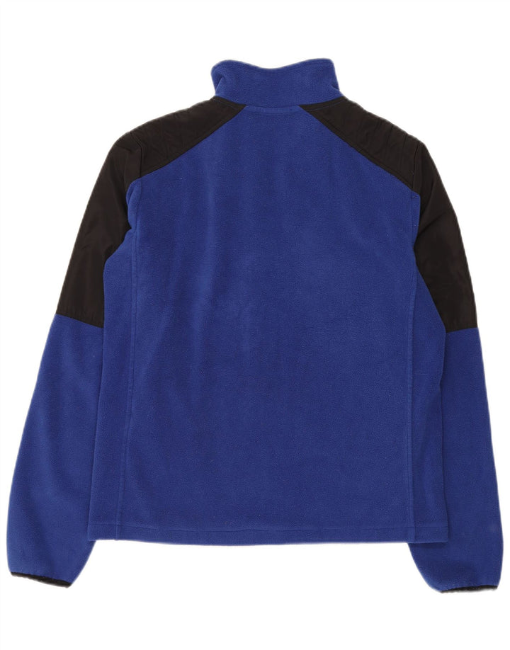 Calvin Klein Chaqueta de forro polar gráfica para mujer UK 10 Small Blue Colourblock