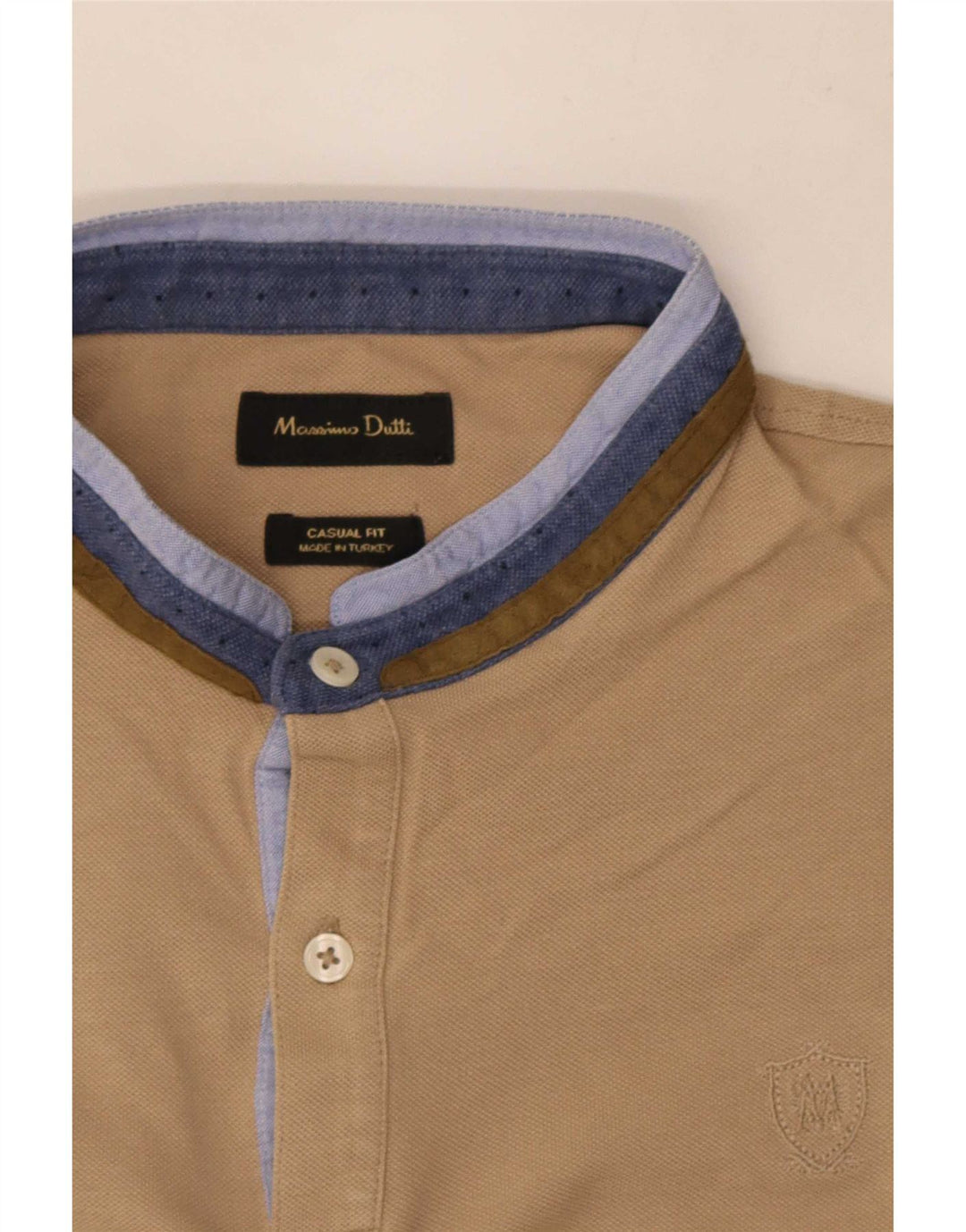 Massimo Dutti Polo Casual Fit Hombre Large Beige