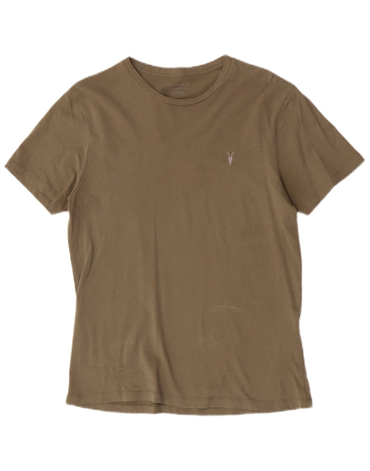 All Saints Hombre Regular Fit Camiseta Top Algodón Verde Medio