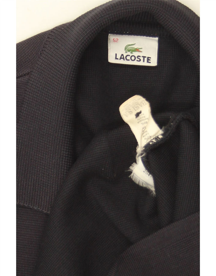 Lacoste Cárdigan para hombre IT 52 Large Lana azul marino